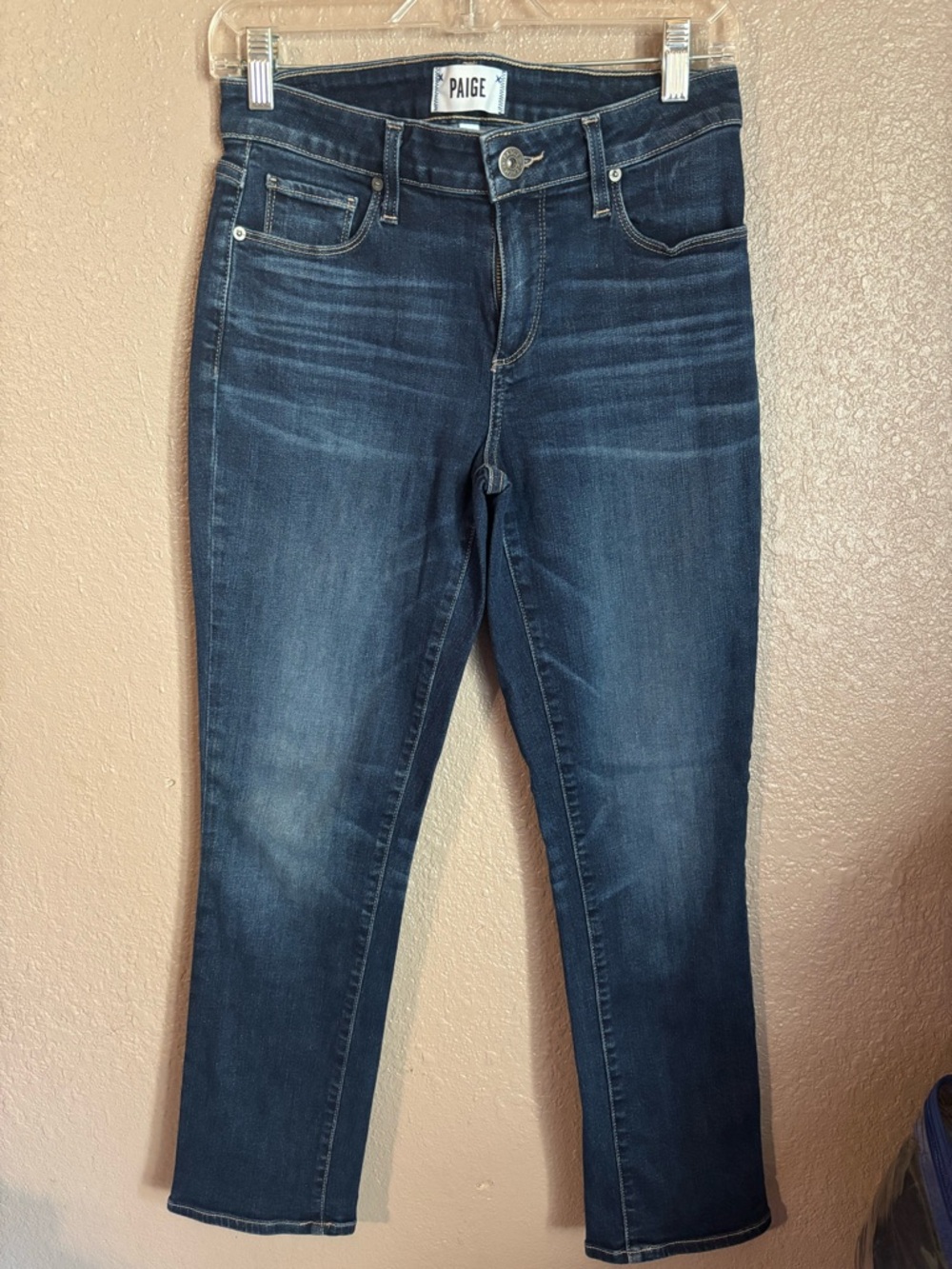 PAIGE Dark Blue Slim Crop Jeans